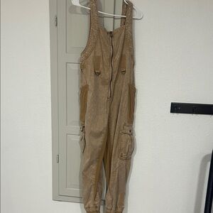 FP Movement by Free People Tan Utility Overalls